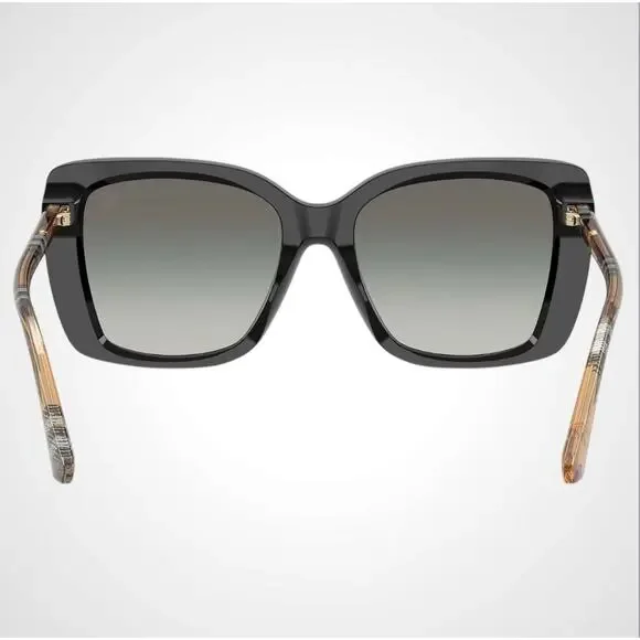 New Burberry Sunglasses Black Front Square Frame Checkered  display picture 3
